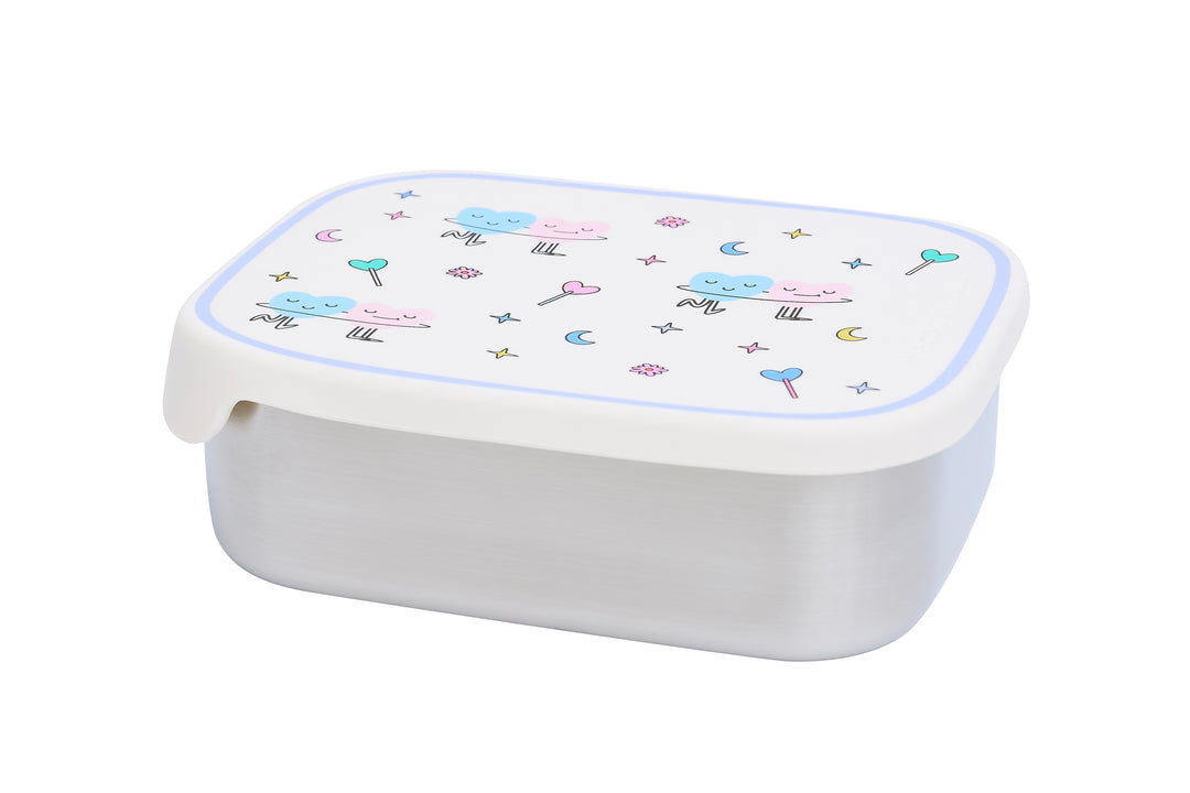 Dancing Hearts stainless steel lunch box with removable compartments