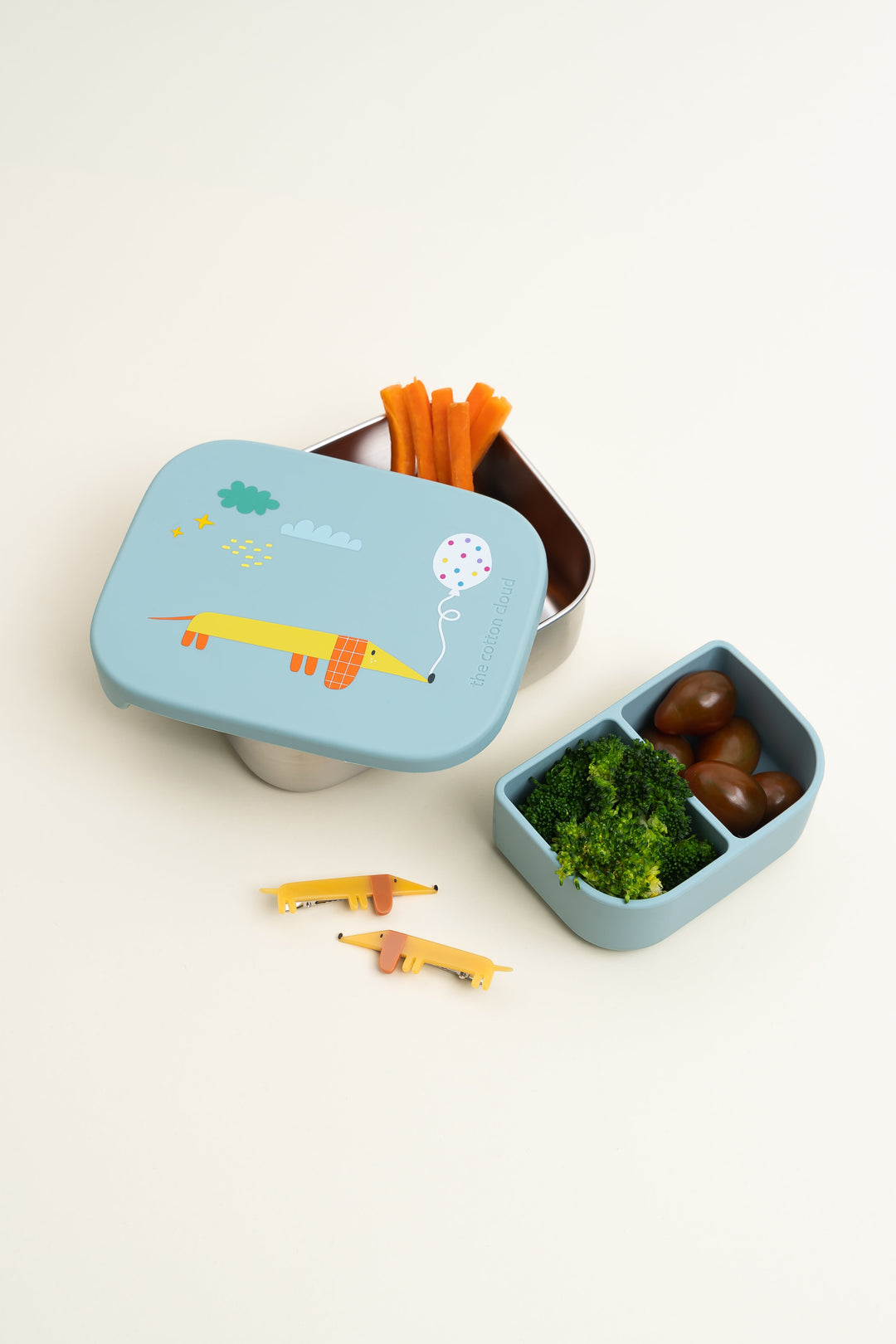 Tiny Bits stainless steel lunch box with removable compartments