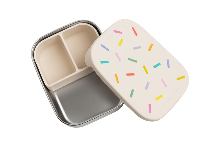 Confetti stainless steel lunch box with removable compartments