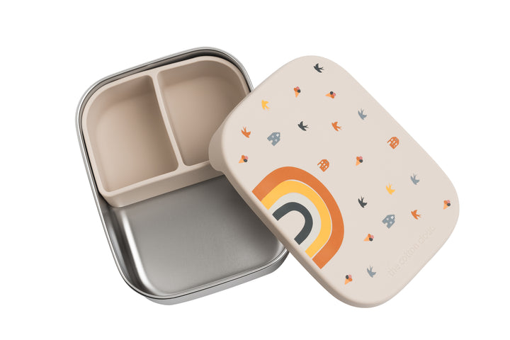 Rainbow stainless steel lunch box with removable compartments