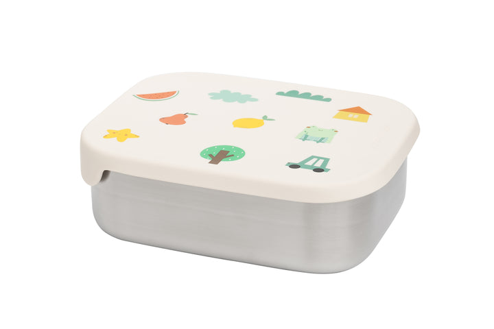 Tiny Bits stainless steel lunch box with removable compartments